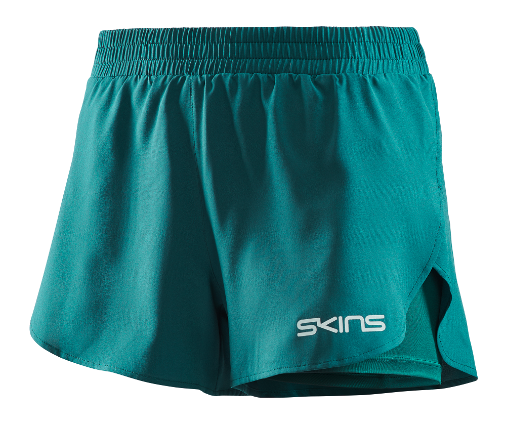 SKINS WOMEN'S COMPRESSION SUPERPOSE HALF TIGHTS 3-SERIES - LT TEAL