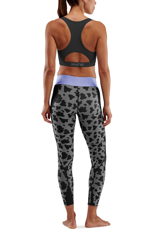 SKINS WOMEN'S COMPRESSION 7/8 TIGHTS 3-SERIES - ANIMAL BLACK