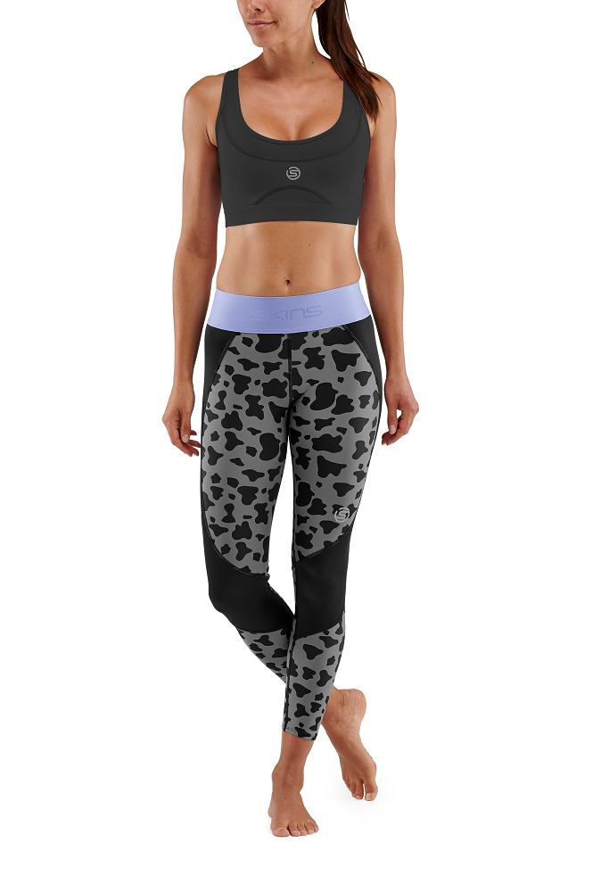 SKINS WOMEN'S COMPRESSION 7/8 TIGHTS 3-SERIES - ANIMAL BLACK