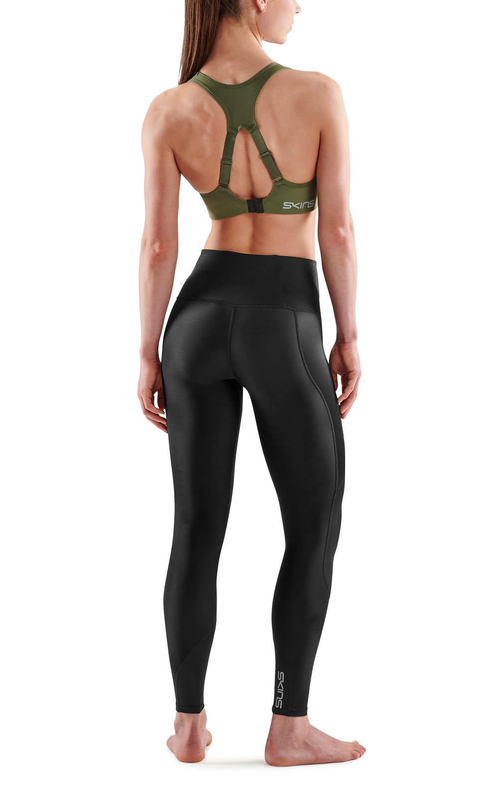 SKINS WOMEN'S ACTIVEWEAR HI-IMPACT BRA 3-SERIES - KHAKI