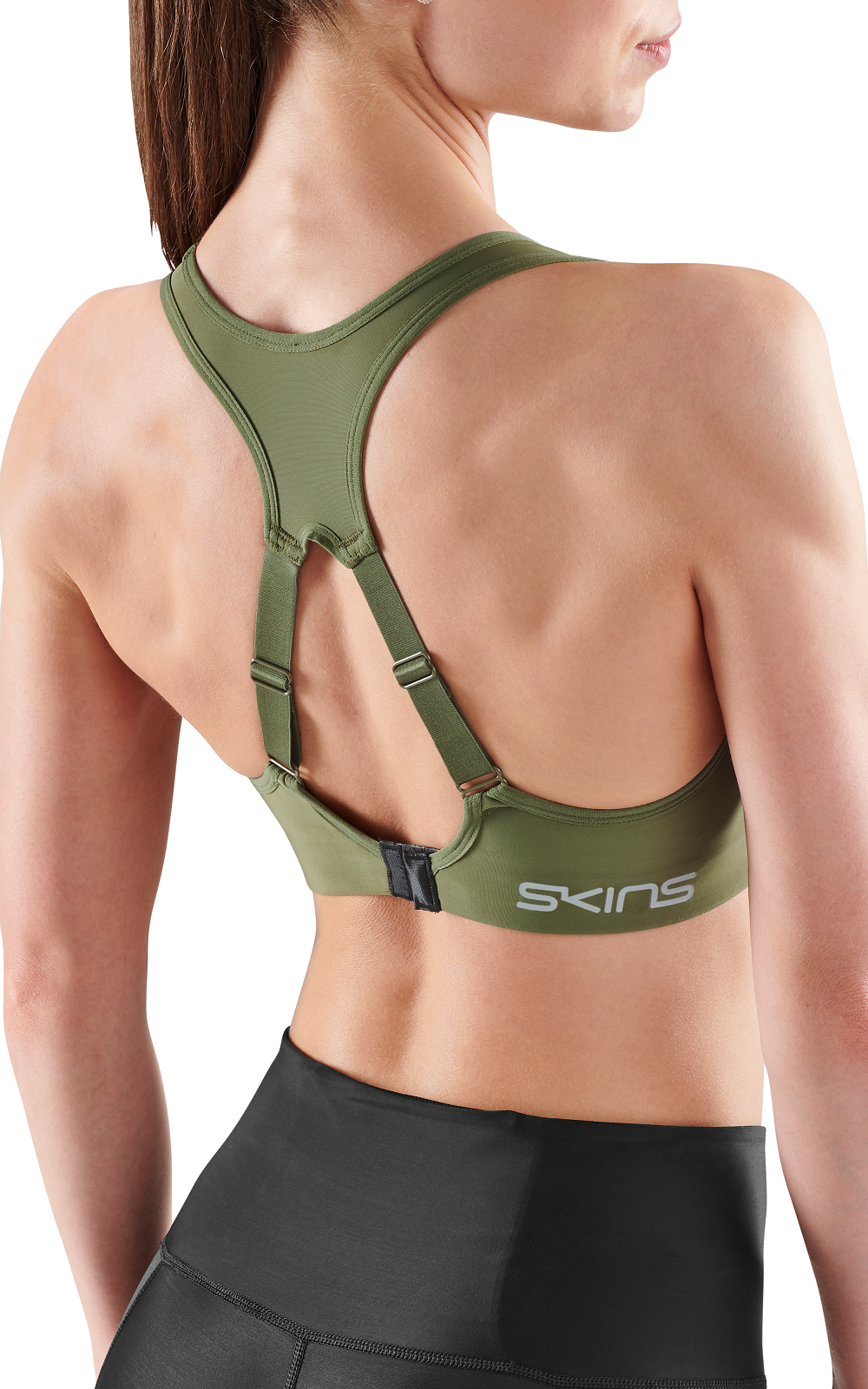 SKINS WOMEN'S ACTIVEWEAR HI-IMPACT BRA 3-SERIES - KHAKI