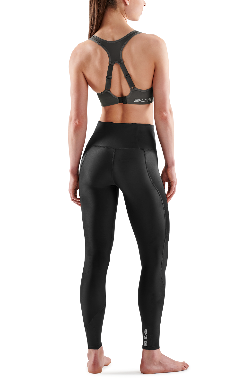 SKINS WOMEN'S ACTIVEWEAR HI-IMPACT BRA 3-SERIES - CHARCOAL
