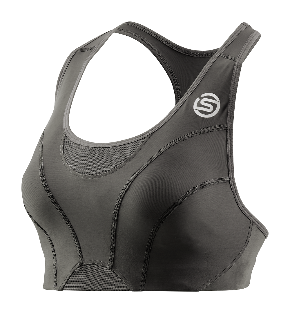 SKINS WOMEN'S ACTIVEWEAR HI-IMPACT BRA 3-SERIES - CHARCOAL