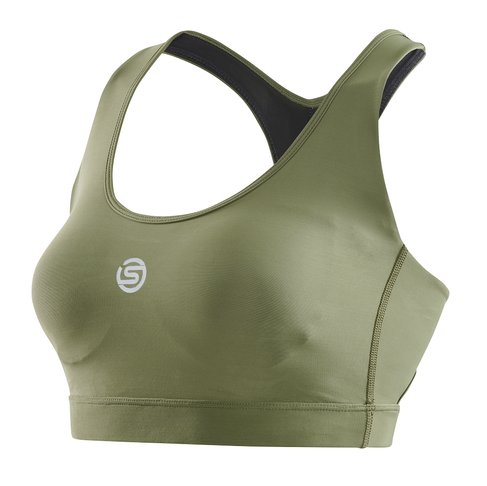 SKINS WOMEN'S ACTIVEWEAR ACTIVE BRA 3-SERIES - KHAKI