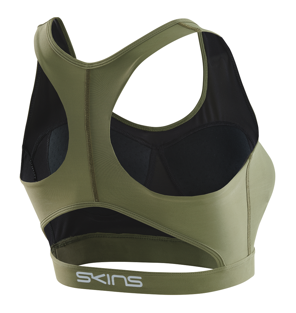 SKINS WOMEN'S ACTIVEWEAR ACTIVE BRA 3-SERIES - KHAKI