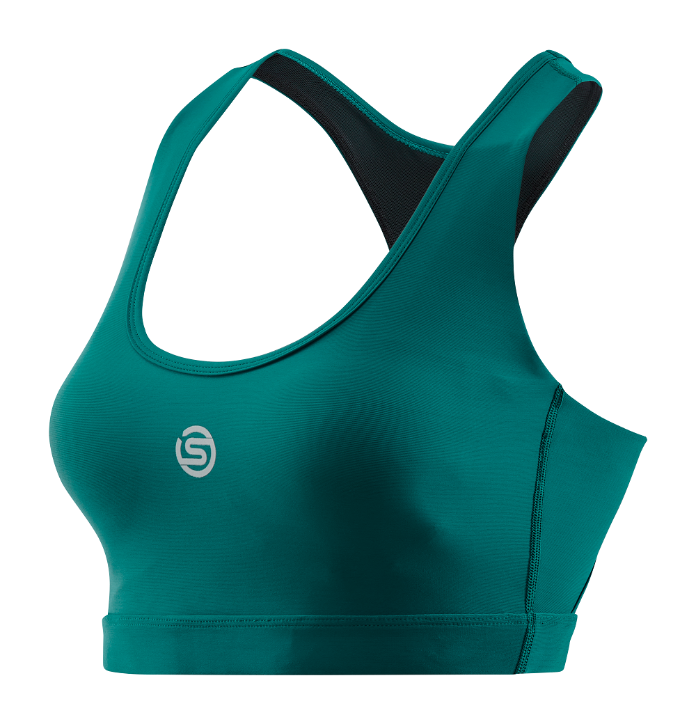 SKINS WOMEN'S ACTIVEWEAR ACTIVE BRA 3-SERIES - LT TEAL