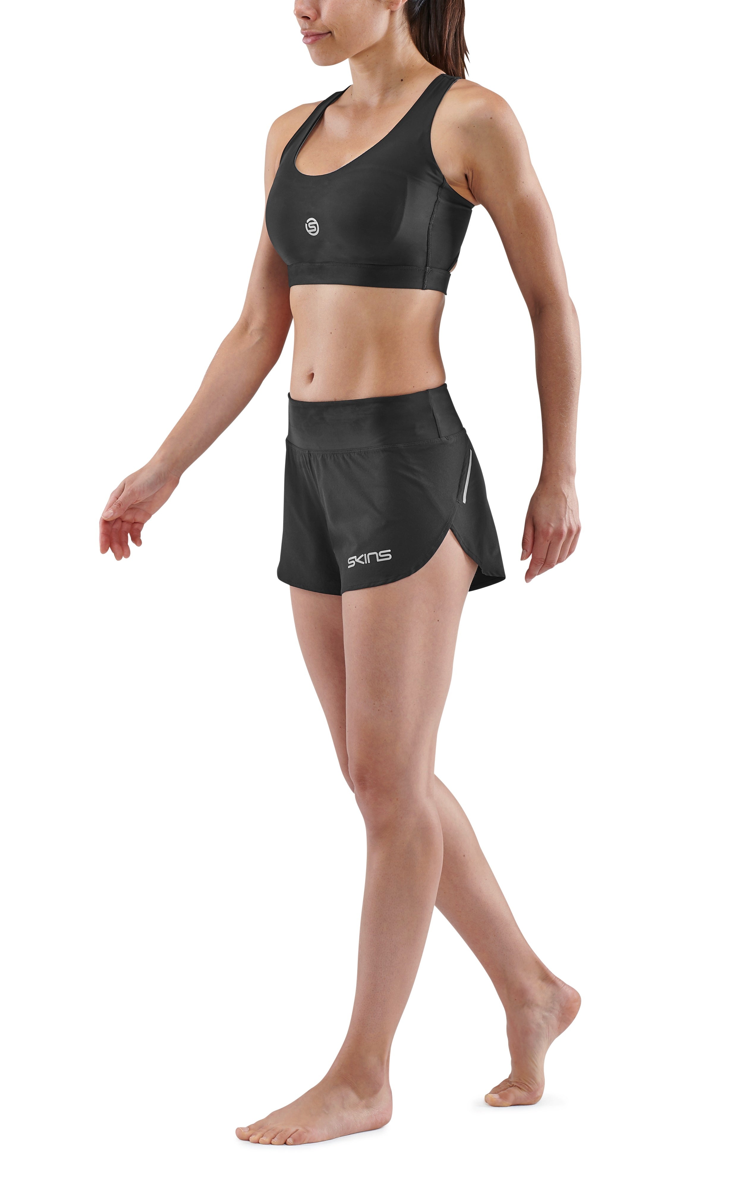 SKINS WOMEN'S ACTIVEWEAR ACTIVE BRA 3-SERIES - BLACK