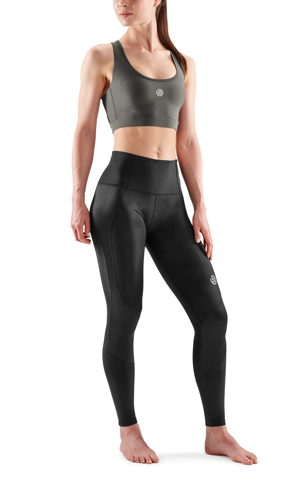 SKINS WOMEN'S ACTIVEWEAR ACTIVE BRA 3-SERIES - CHARCOAL
