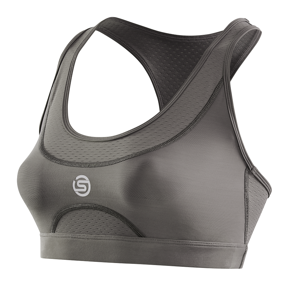SKINS WOMEN'S ACTIVEWEAR ELITE BRA 3-SERIES - CHARCOAL