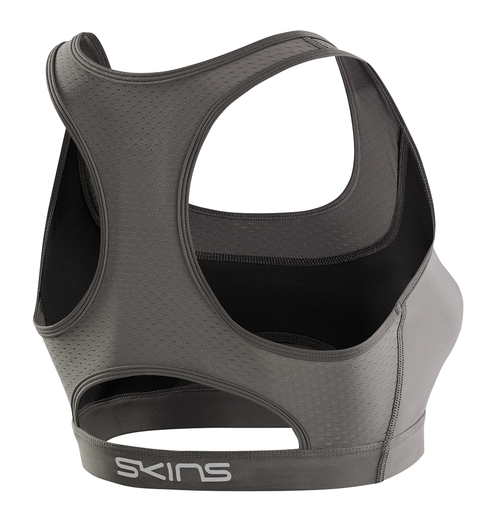 SKINS WOMEN'S ACTIVEWEAR ELITE BRA 3-SERIES - CHARCOAL