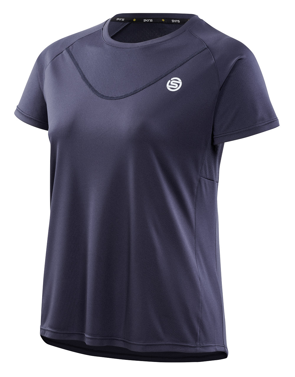 SKINS WOMEN'S ACTIVEWEAR SHORT SLEEVE TOP 3-SERIES - NAVY BLUE