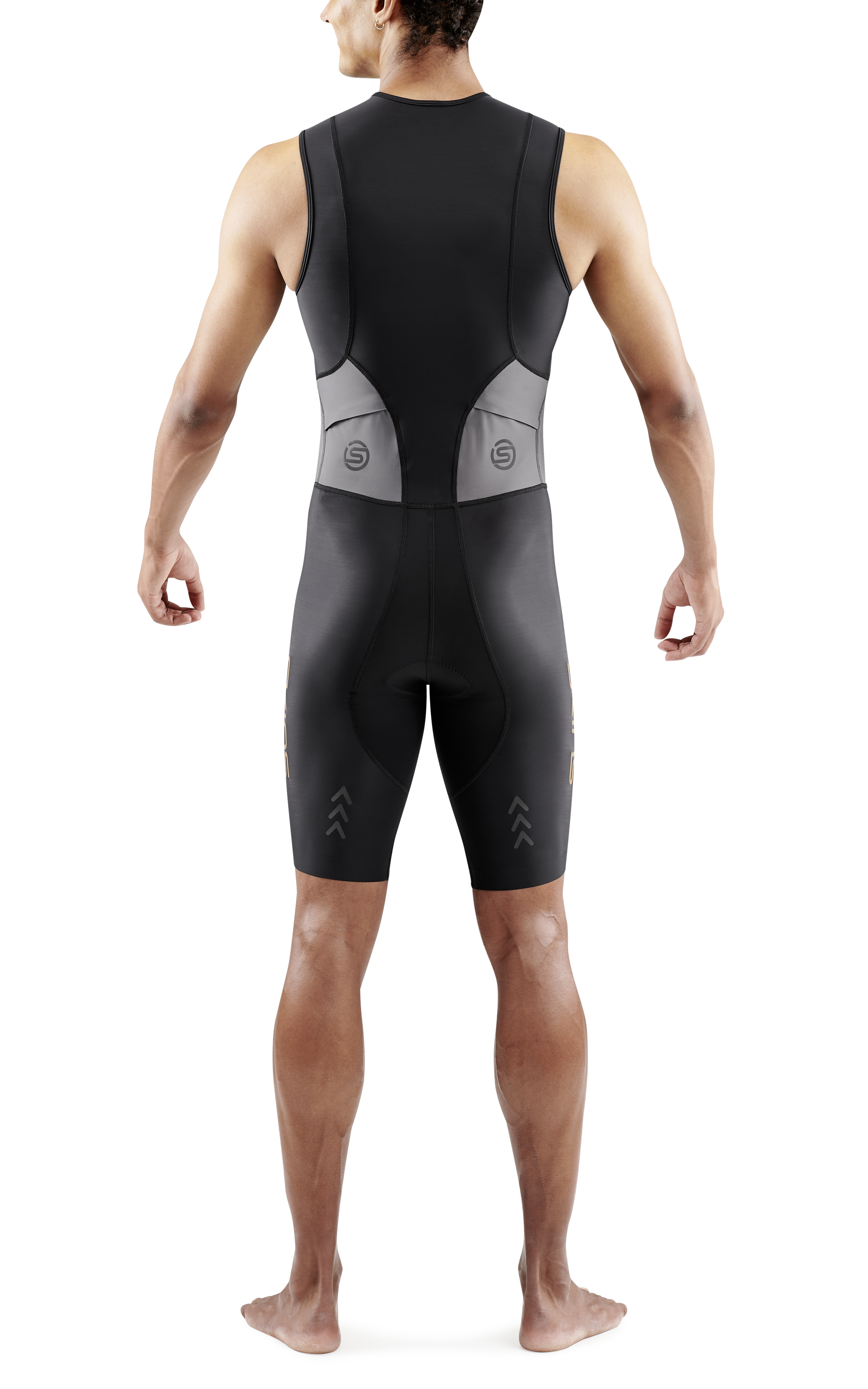 SKINS MEN'S TRI BRAND S/L TRI SUIT - BLACK/CARBON