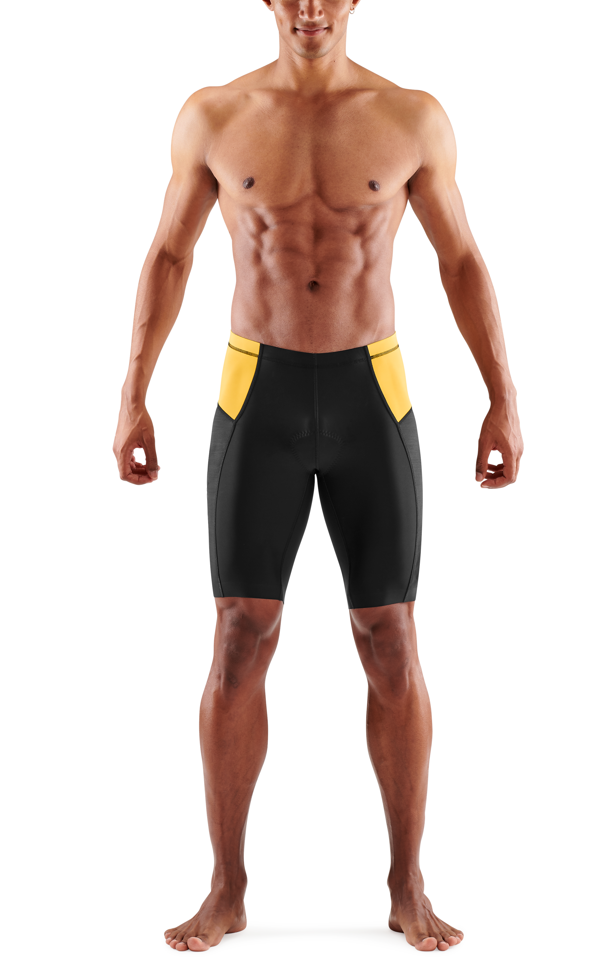 SKINS MEN'S TRI BRAND H/TIGHTS - BLACK/ZEST