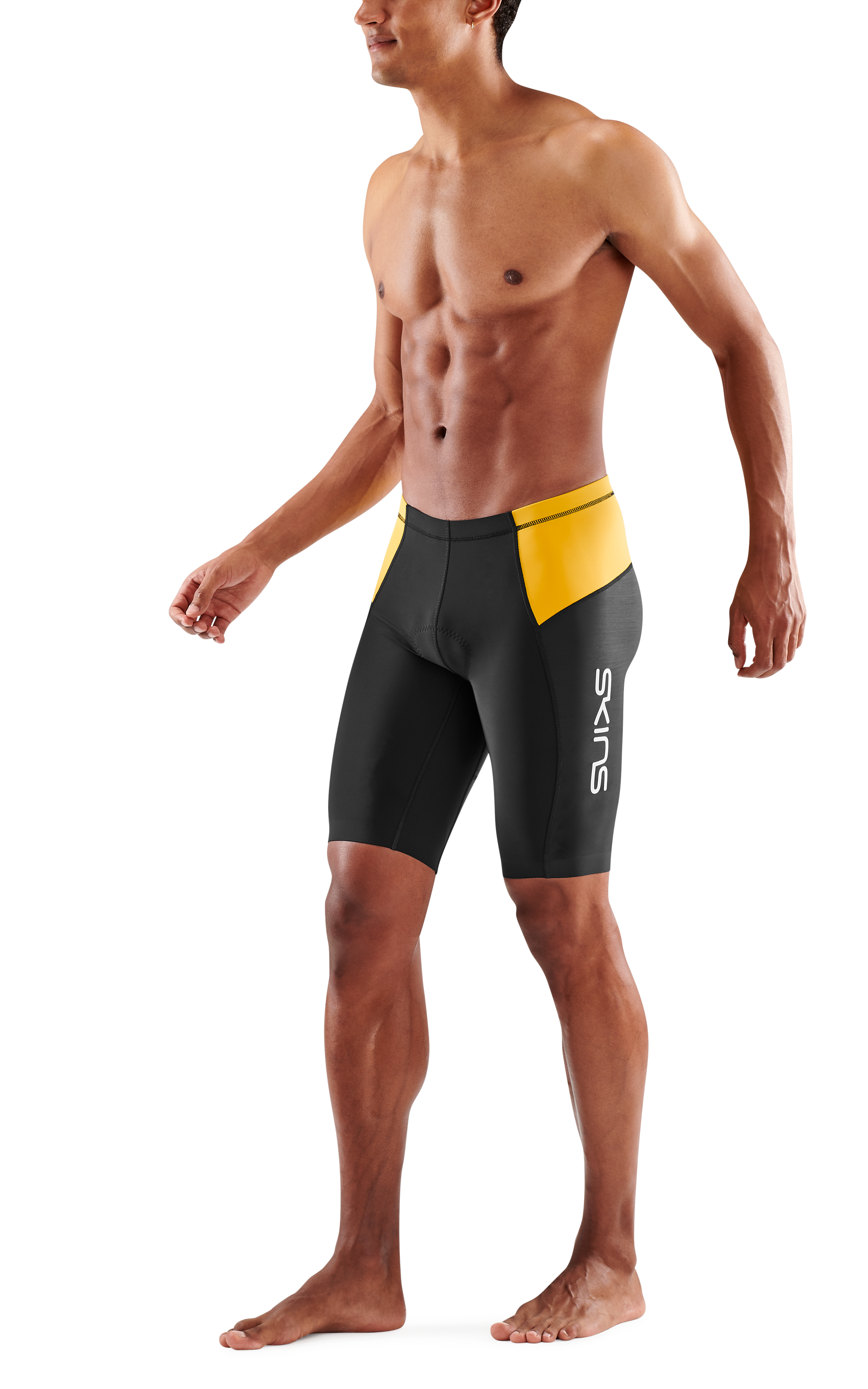 SKINS MEN'S TRI BRAND H/TIGHTS - BLACK/ZEST