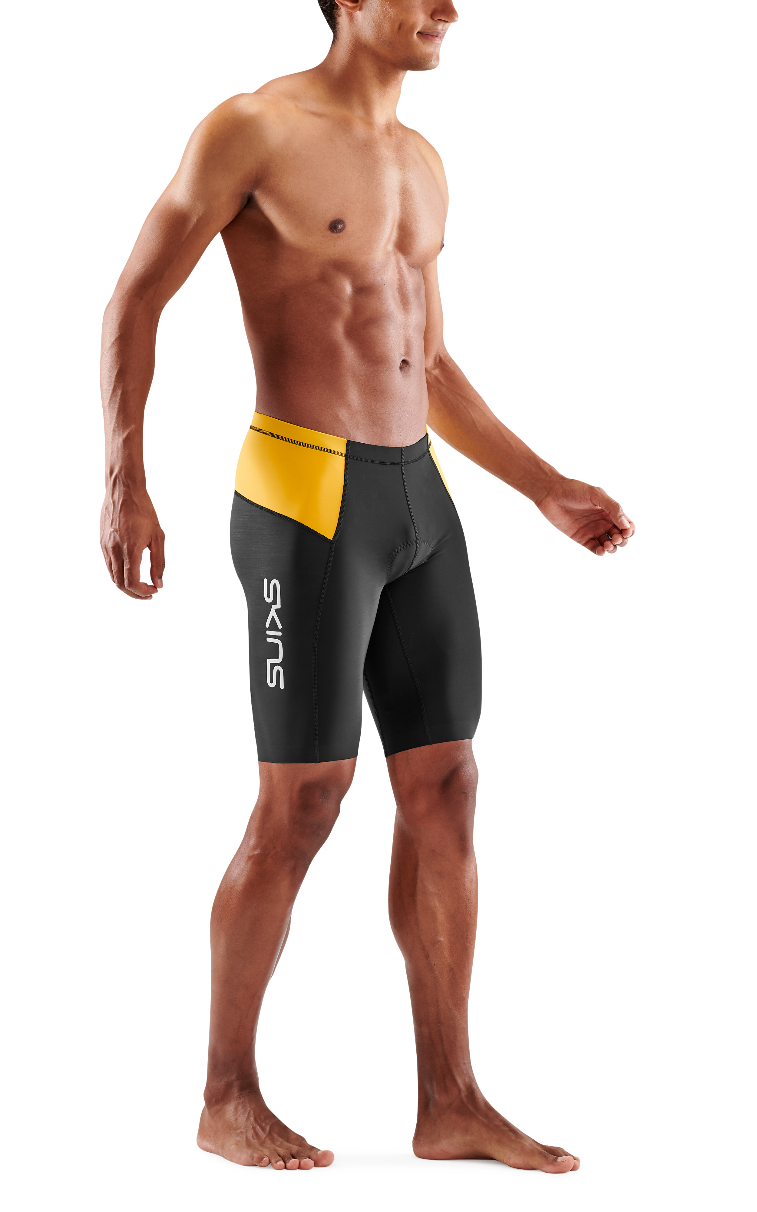 SKINS MEN'S TRI BRAND H/TIGHTS - BLACK/ZEST