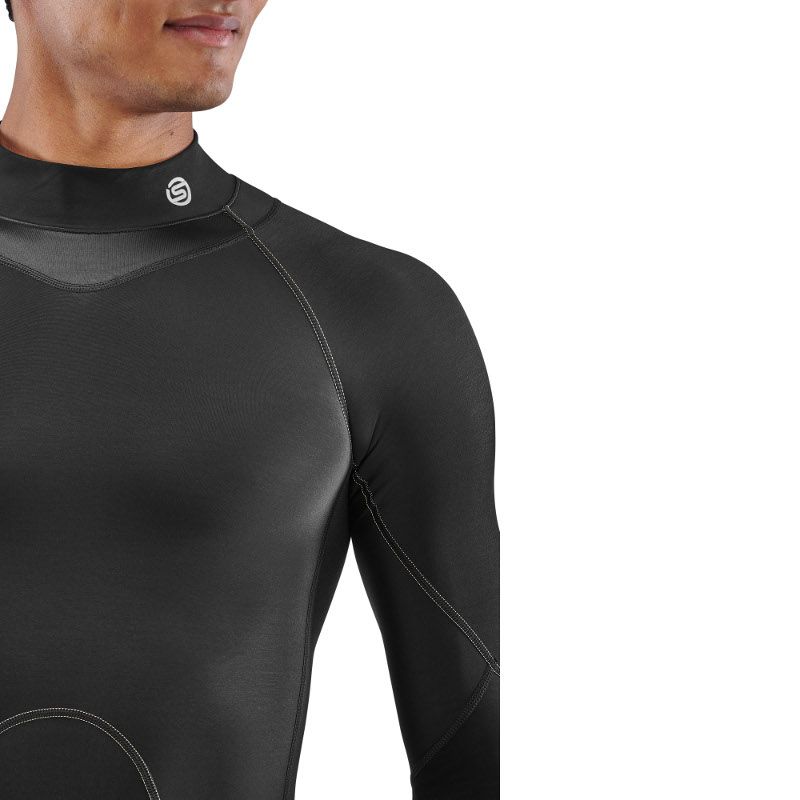 SKINS MEN'S COMPRESSION THERMAL LONG SLEEVE TOPS 3-SERIES - BLACK
