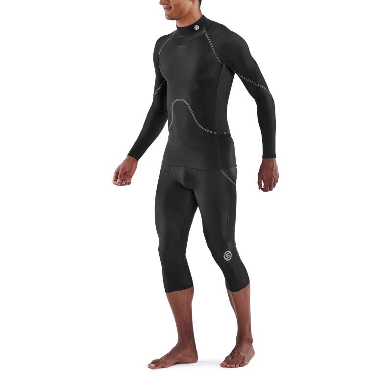 SKINS MEN'S COMPRESSION THERMAL LONG SLEEVE TOPS 3-SERIES - BLACK