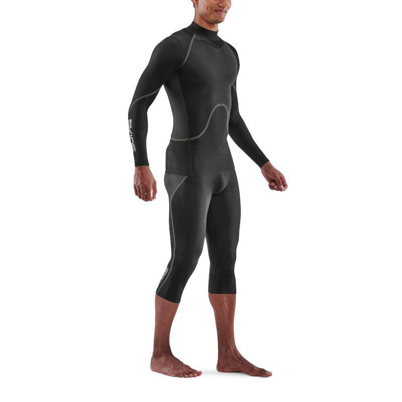 SKINS MEN'S COMPRESSION THERMAL LONG SLEEVE TOPS 3-SERIES - BLACK