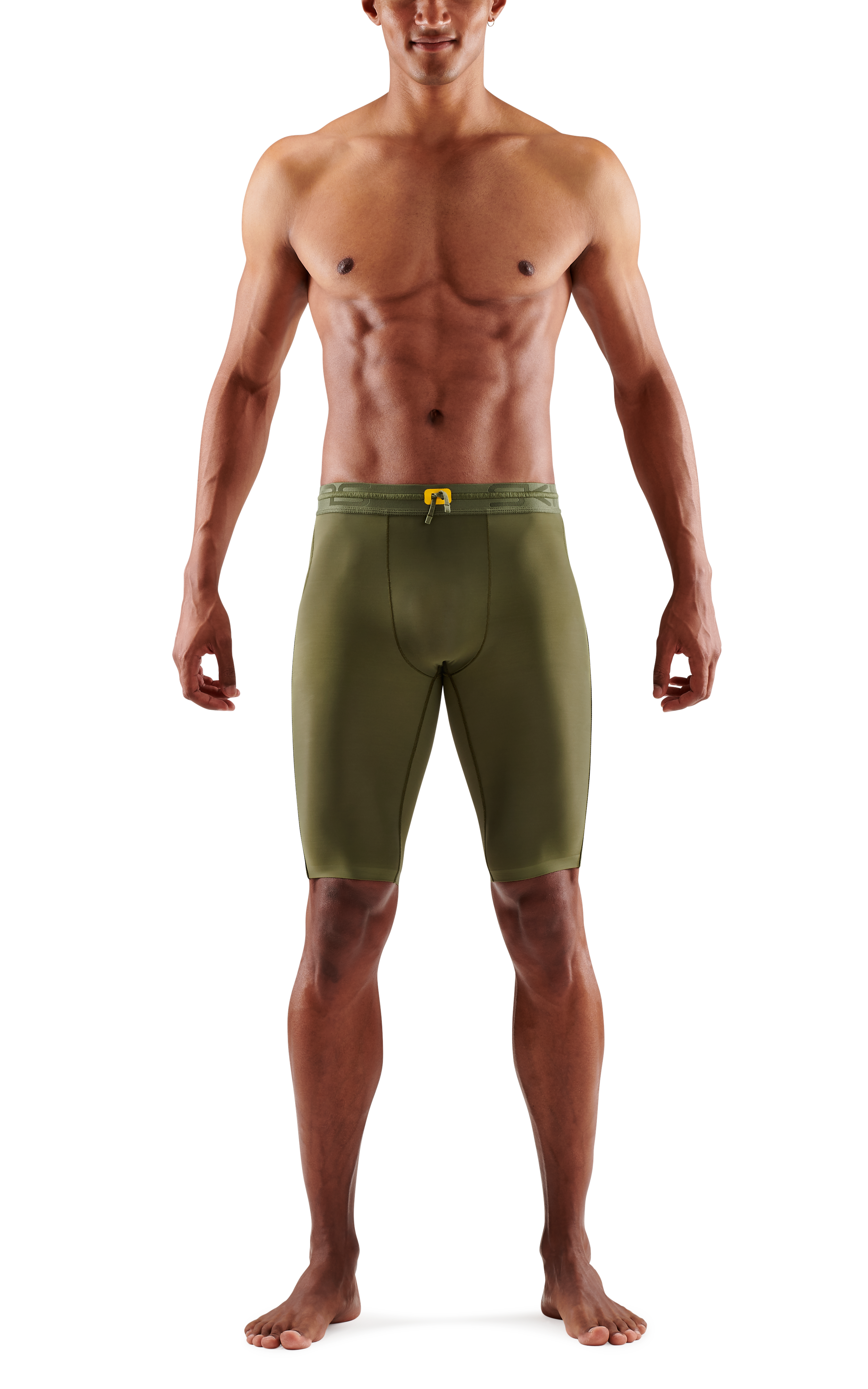 SKINS MEN'S COMPRESSION HALF TIGHTS 5-SERIES - KHAKI