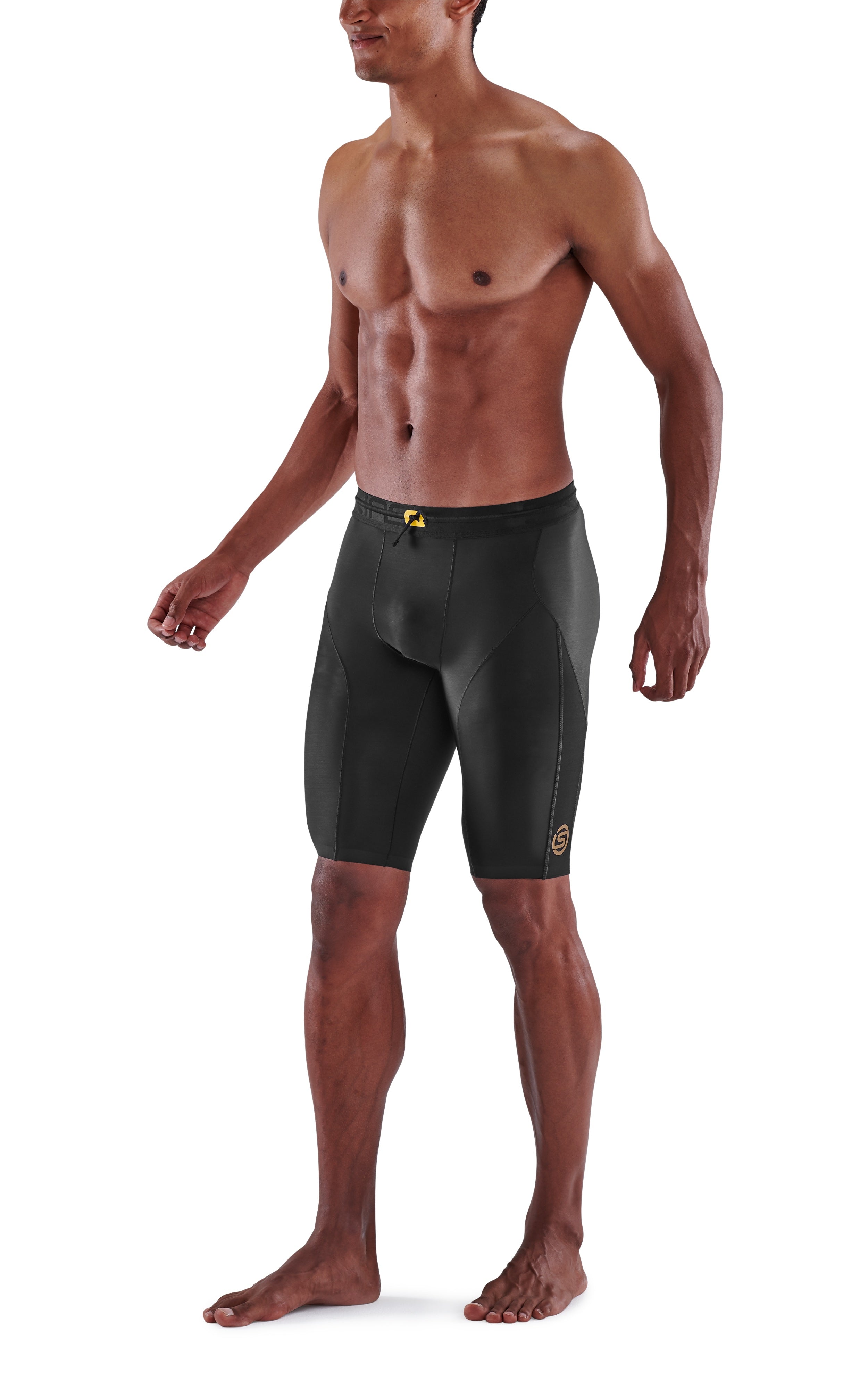 SKINS MEN'S COMPRESSION HALF TIGHTS 5-SERIES - BLACK