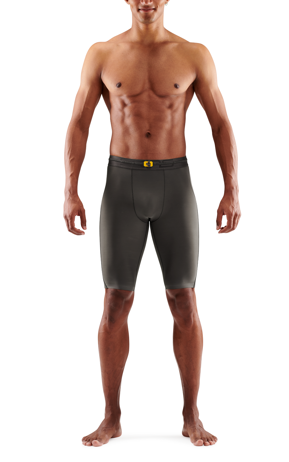 SKINS MEN'S COMPRESSION HALF TIGHTS 5-SERIES - CHARCOAL