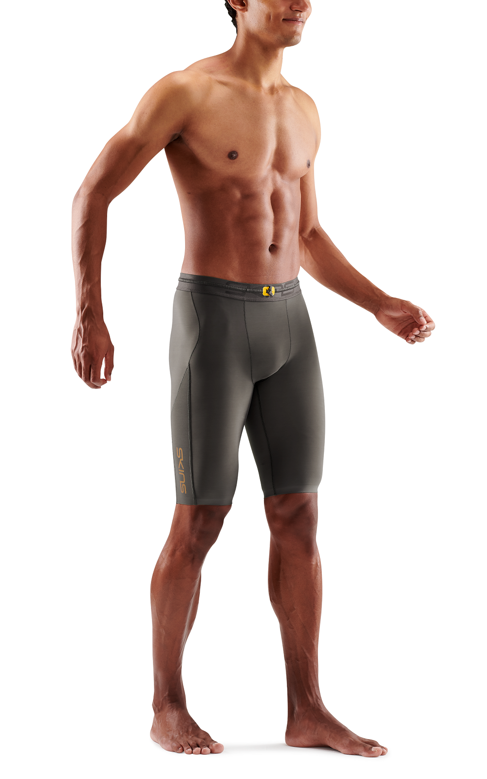 SKINS MEN'S COMPRESSION HALF TIGHTS 5-SERIES - CHARCOAL