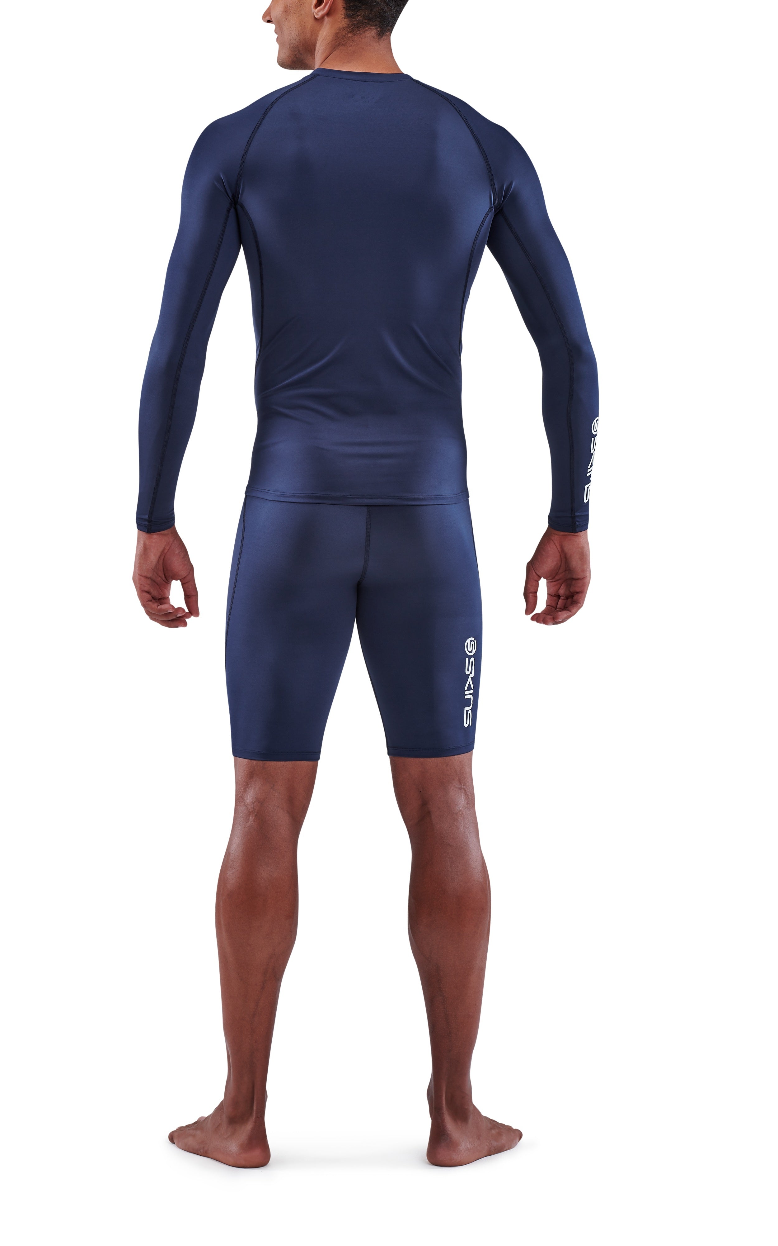SKINS MEN'S COMPRESSION LONG SLEEVE TOPS 1-SERIES - NAVY BLUE