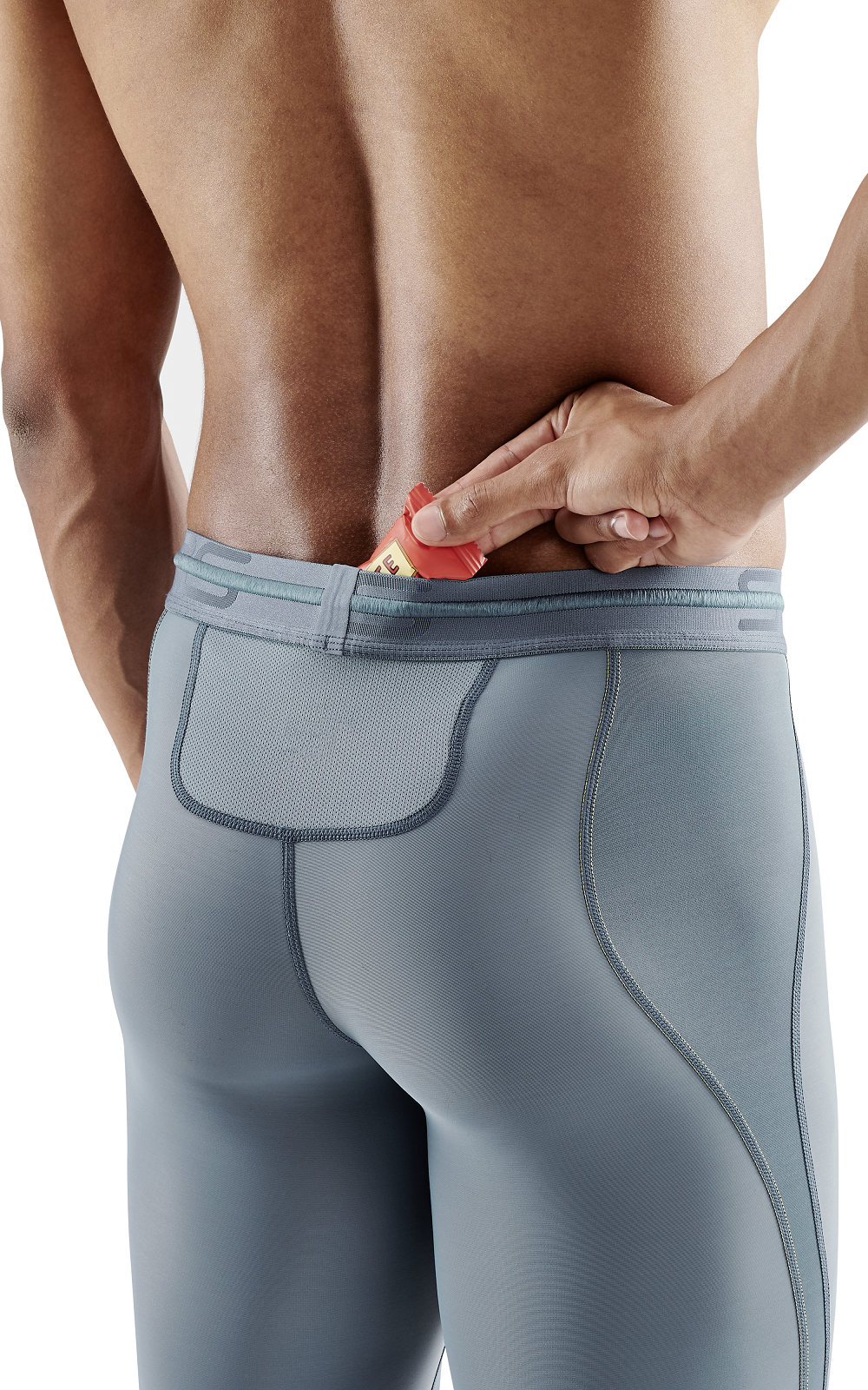 SKINS MEN'S COMPRESSION LONG TIGHTS 3-SERIES - BLUE GREY