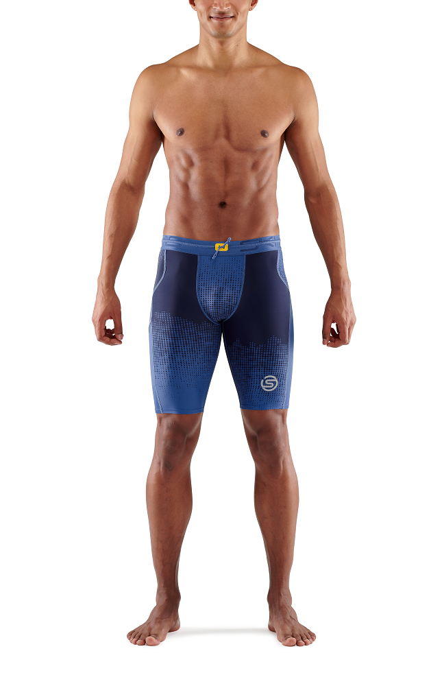 SKINS MEN'S COMPRESSION HALF TIGHTS 3-SERIES - DOT FADE BLUE