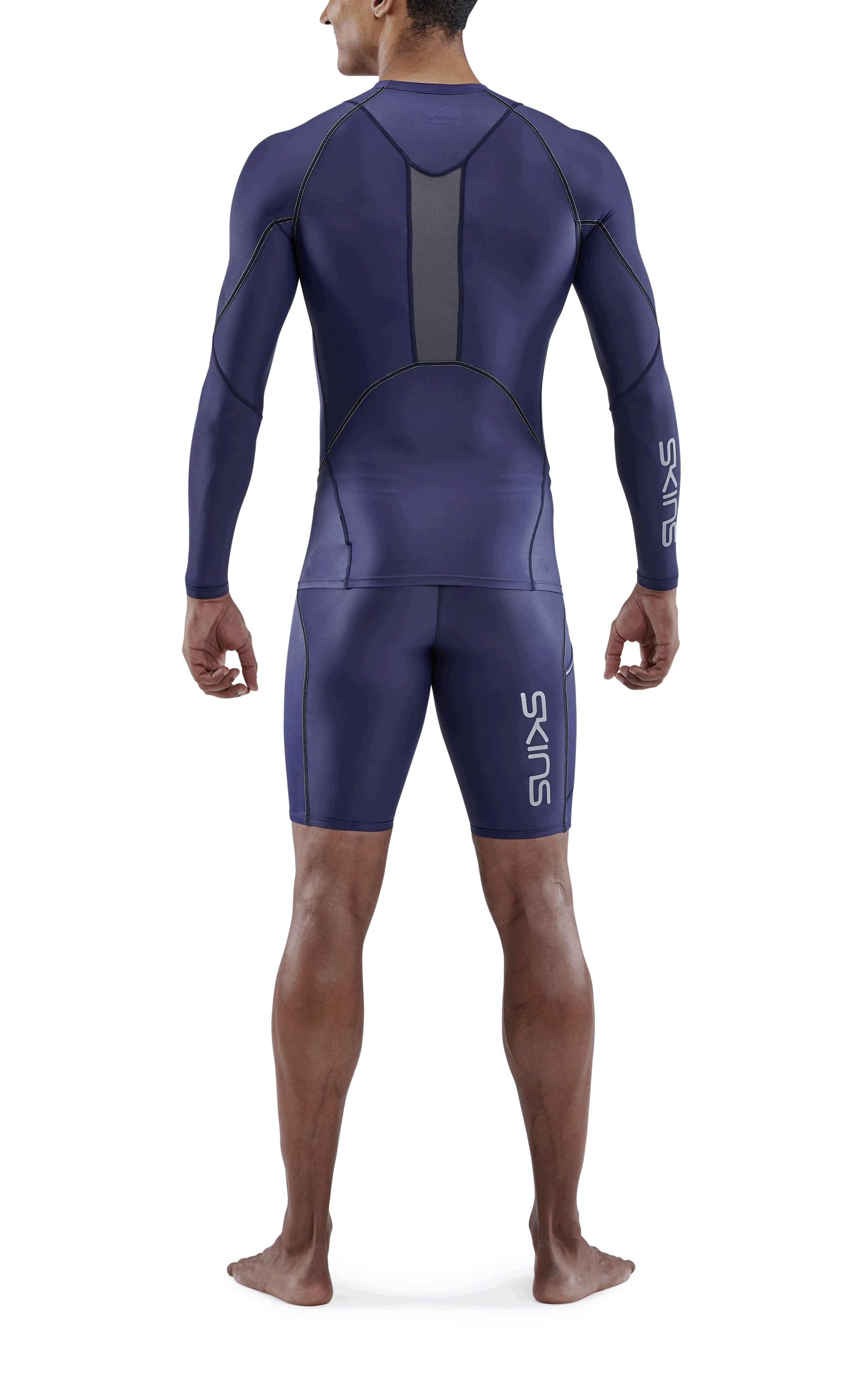 SKINS MEN'S COMPRESSION LONG SLEEVE TOPS 3-SERIES - NAVY BLUE - ST00300059010