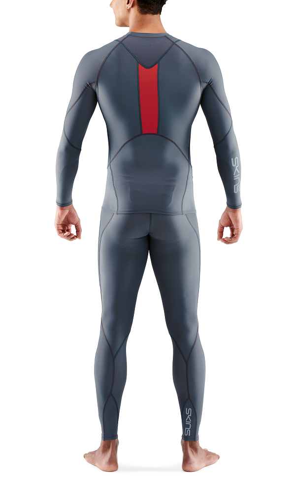 SKINS MEN'S COMPRESSION LONG SLEEVE TOPS 3-SERIES - CHARCOAL