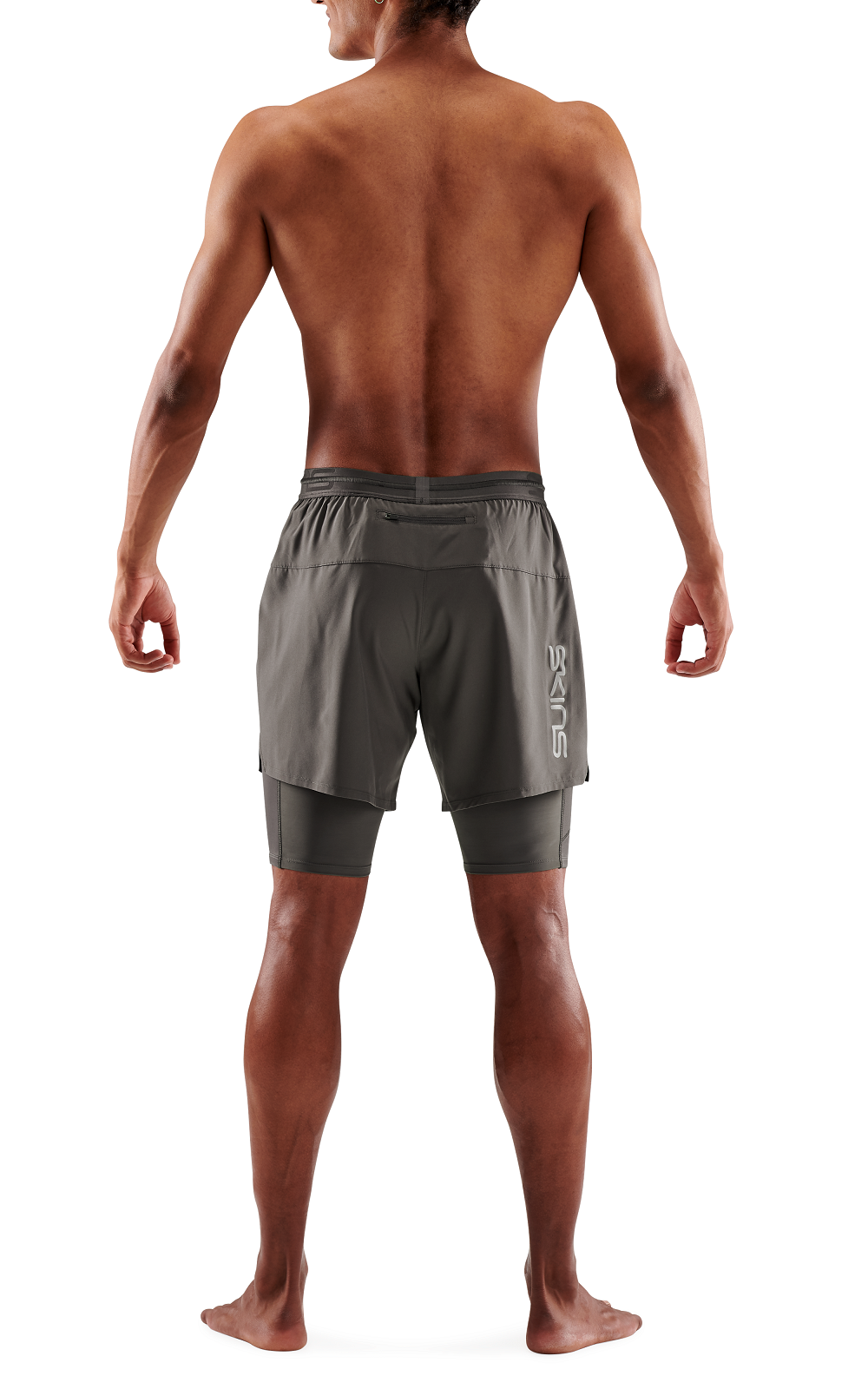 SKINS MEN'S COMPRESSION SUPERPOSE HALF TIGHTS 3-SERIES - CHARCOAL
