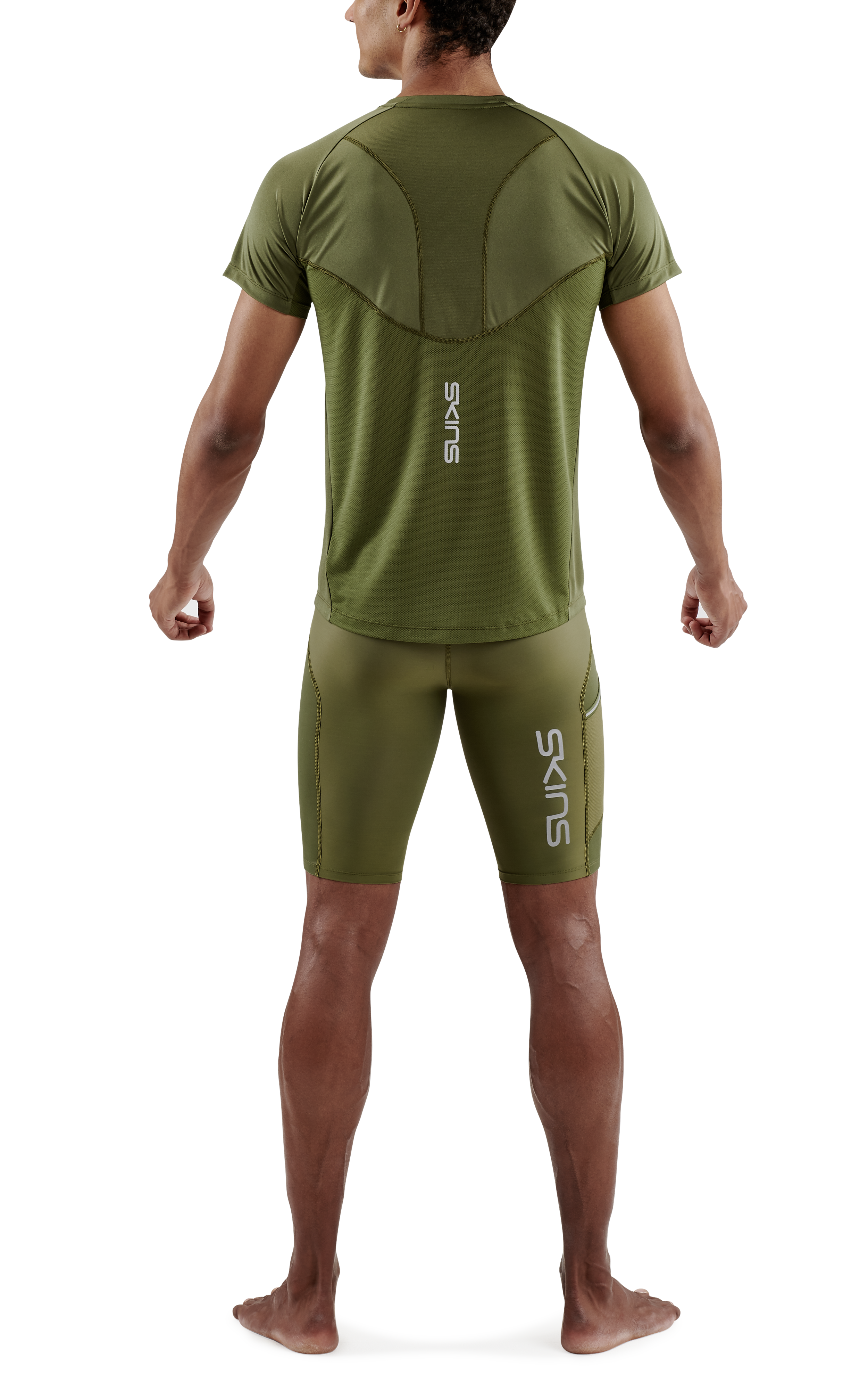 SKINS MEN'S ACTIVEWEAR SHORT SLEEVE TOP 3-SERIES - KHAKI