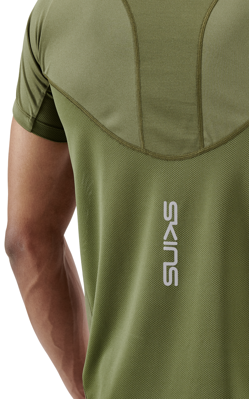 SKINS MEN'S ACTIVEWEAR SHORT SLEEVE TOP 3-SERIES - KHAKI