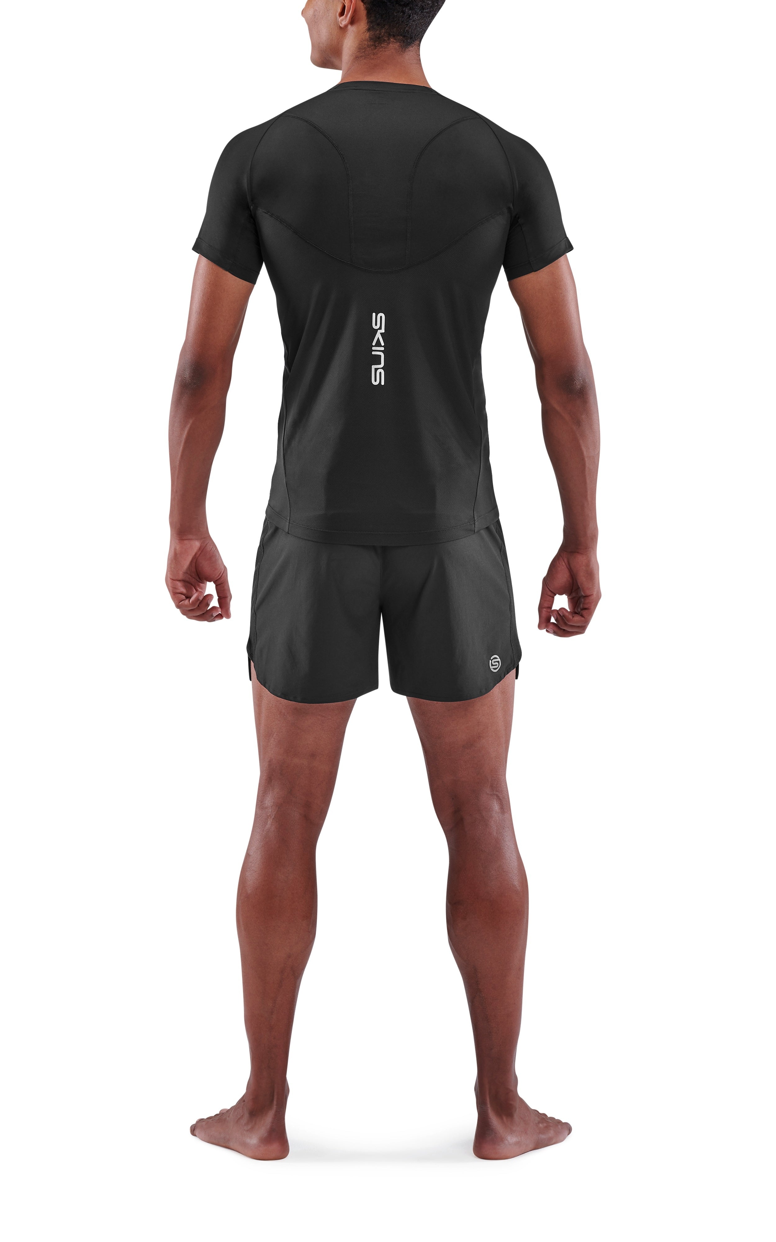 SKINS MEN'S ACTIVEWEAR SHORT SLEEVE TOP 3-SERIES - BLACK