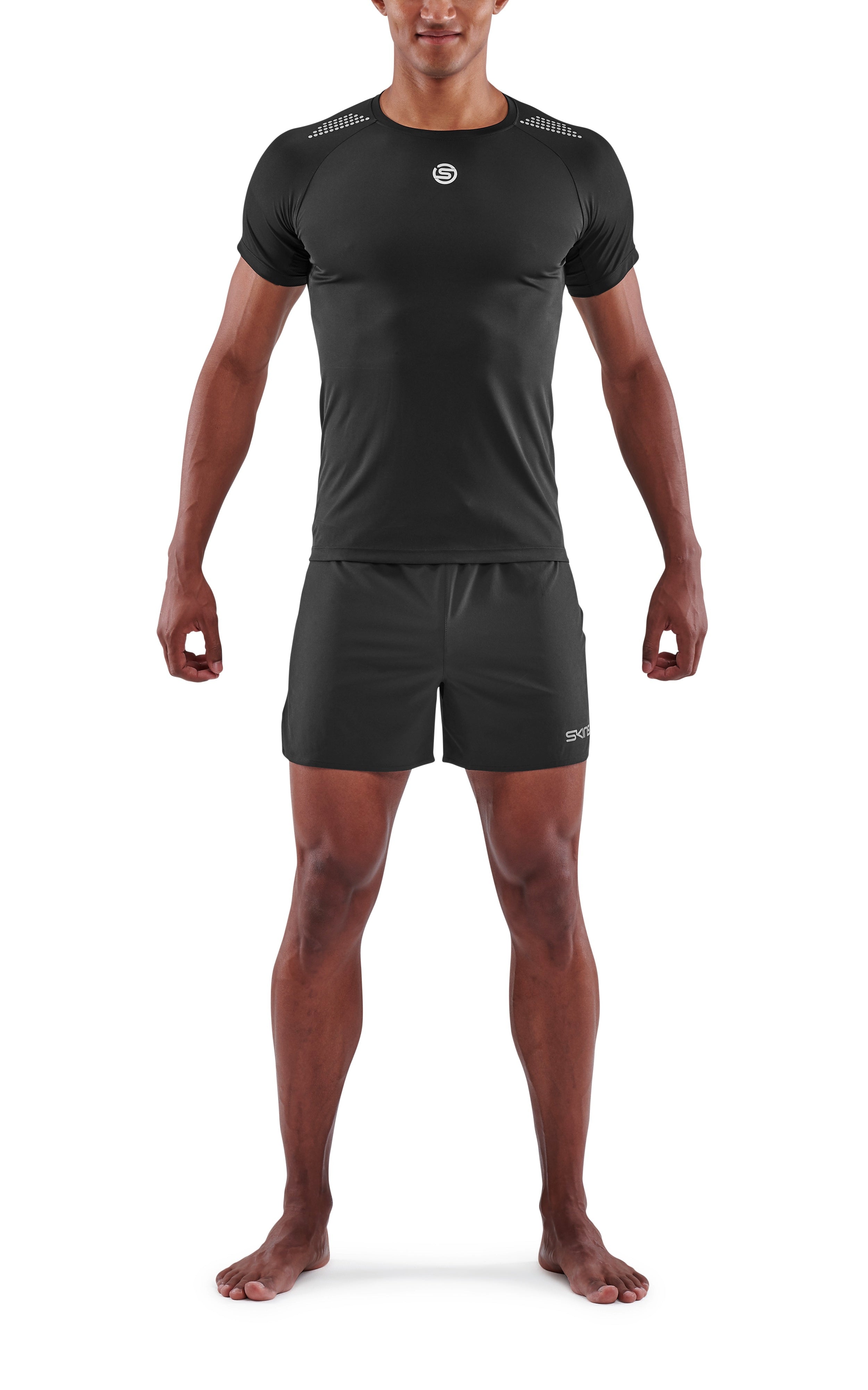 SKINS MEN'S ACTIVEWEAR SHORT SLEEVE TOP 3-SERIES - BLACK