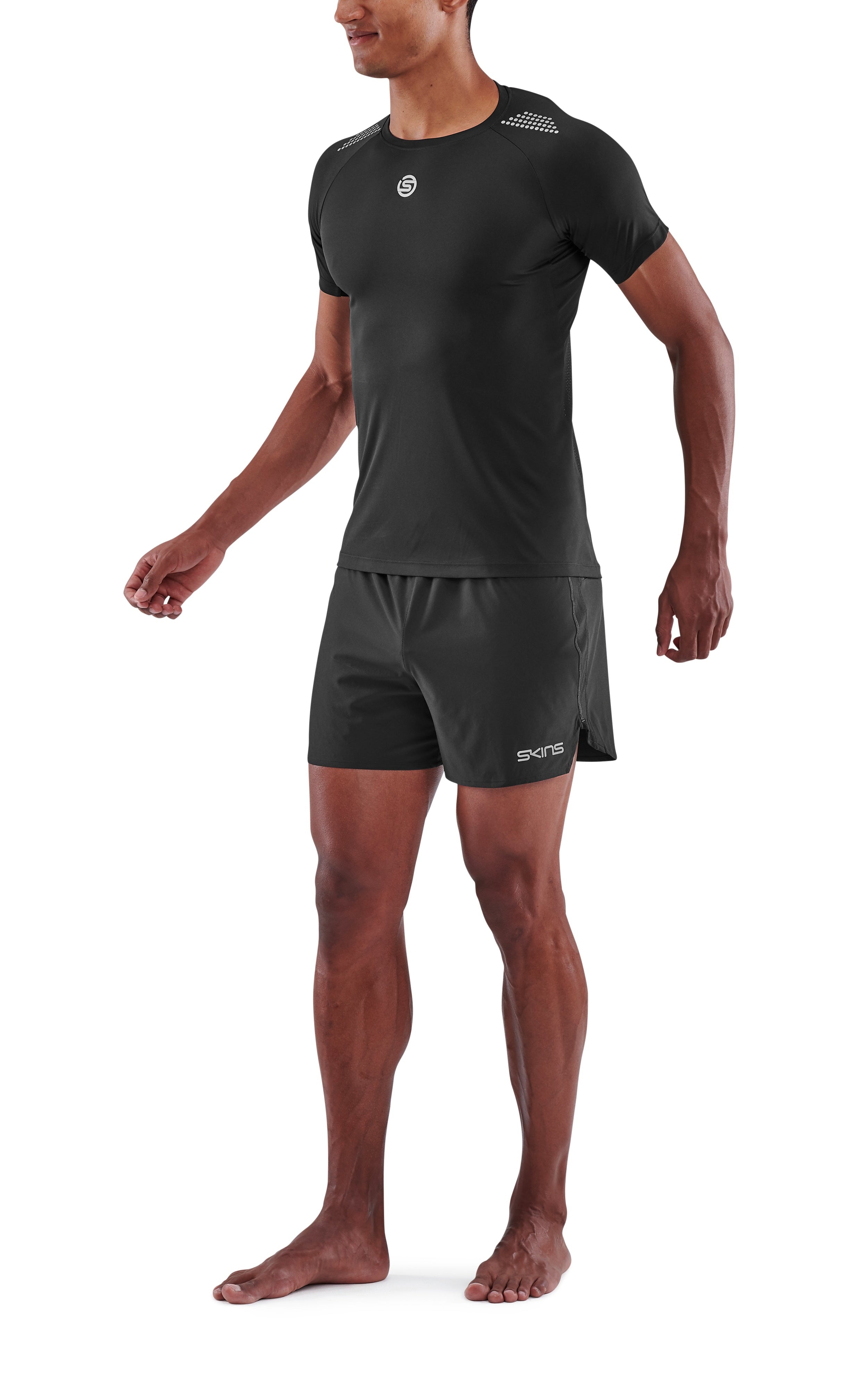 SKINS MEN'S ACTIVEWEAR SHORT SLEEVE TOP 3-SERIES - BLACK