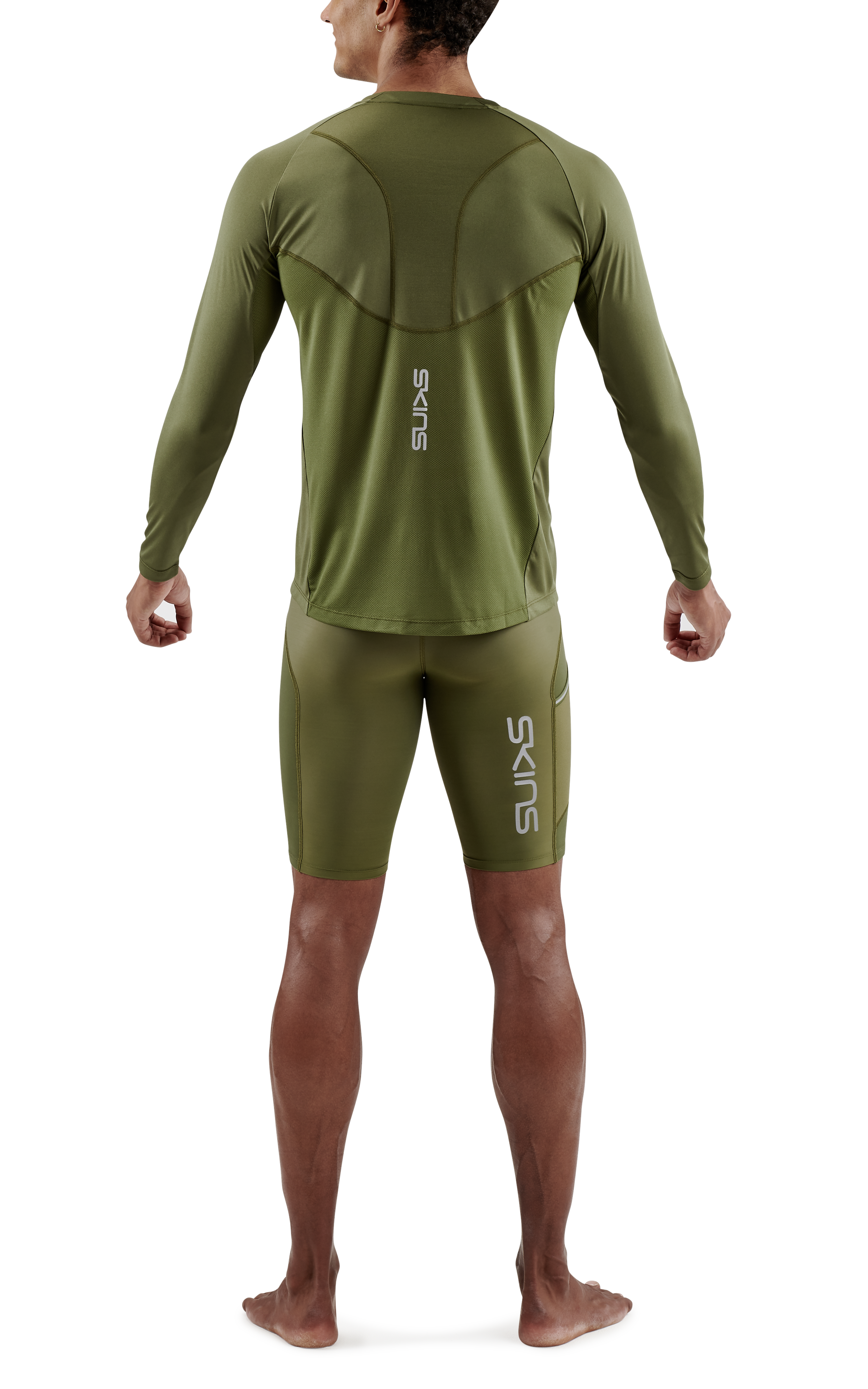 SKINS MEN'S LONG SLEEVE TOPS 3-SERIES - KHAKI