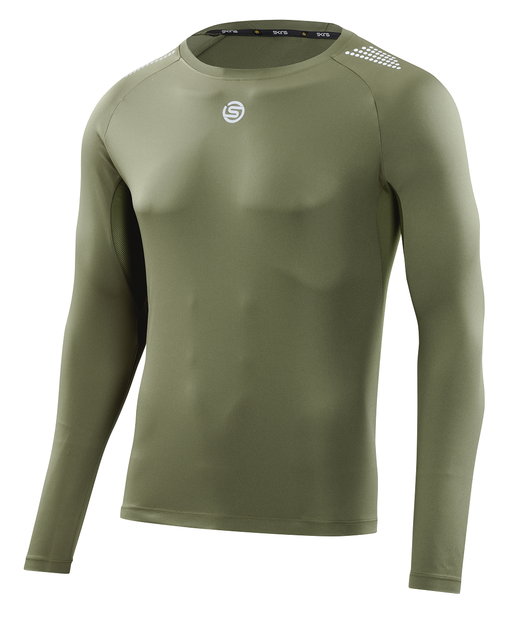 SKINS MEN'S LONG SLEEVE TOPS 3-SERIES - KHAKI