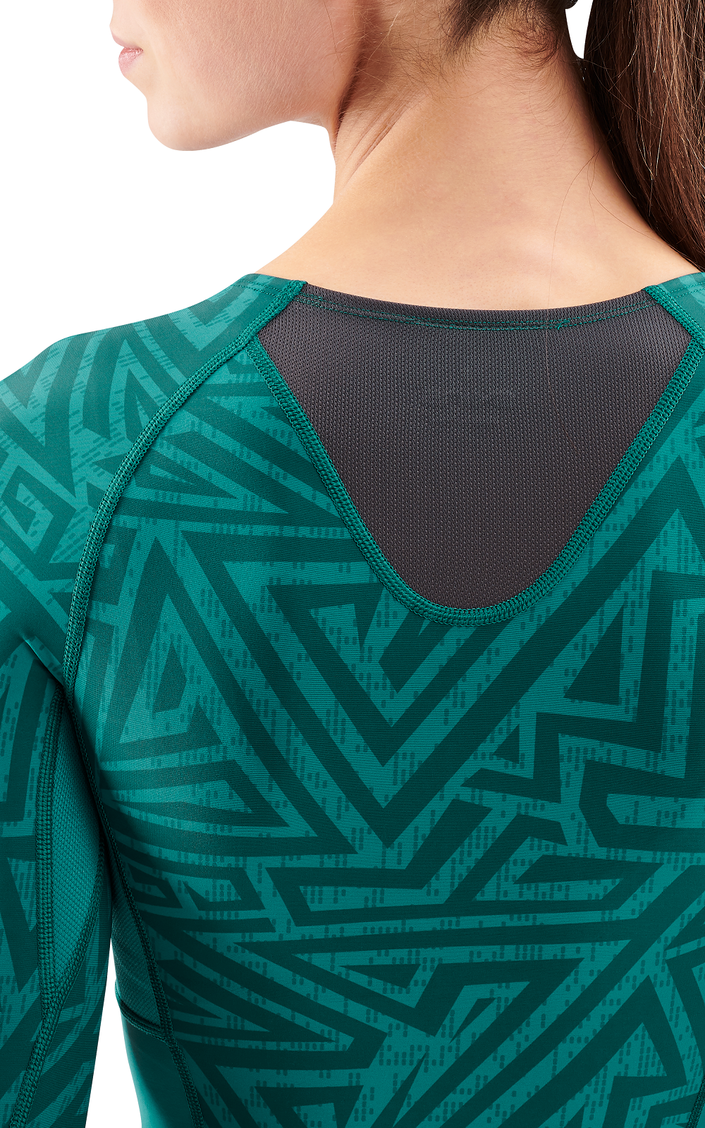 SKINS WOMEN'S COMPRESSION LONG SLEEVE TOPS 3-SERIES - LT. TEAL ANGLE