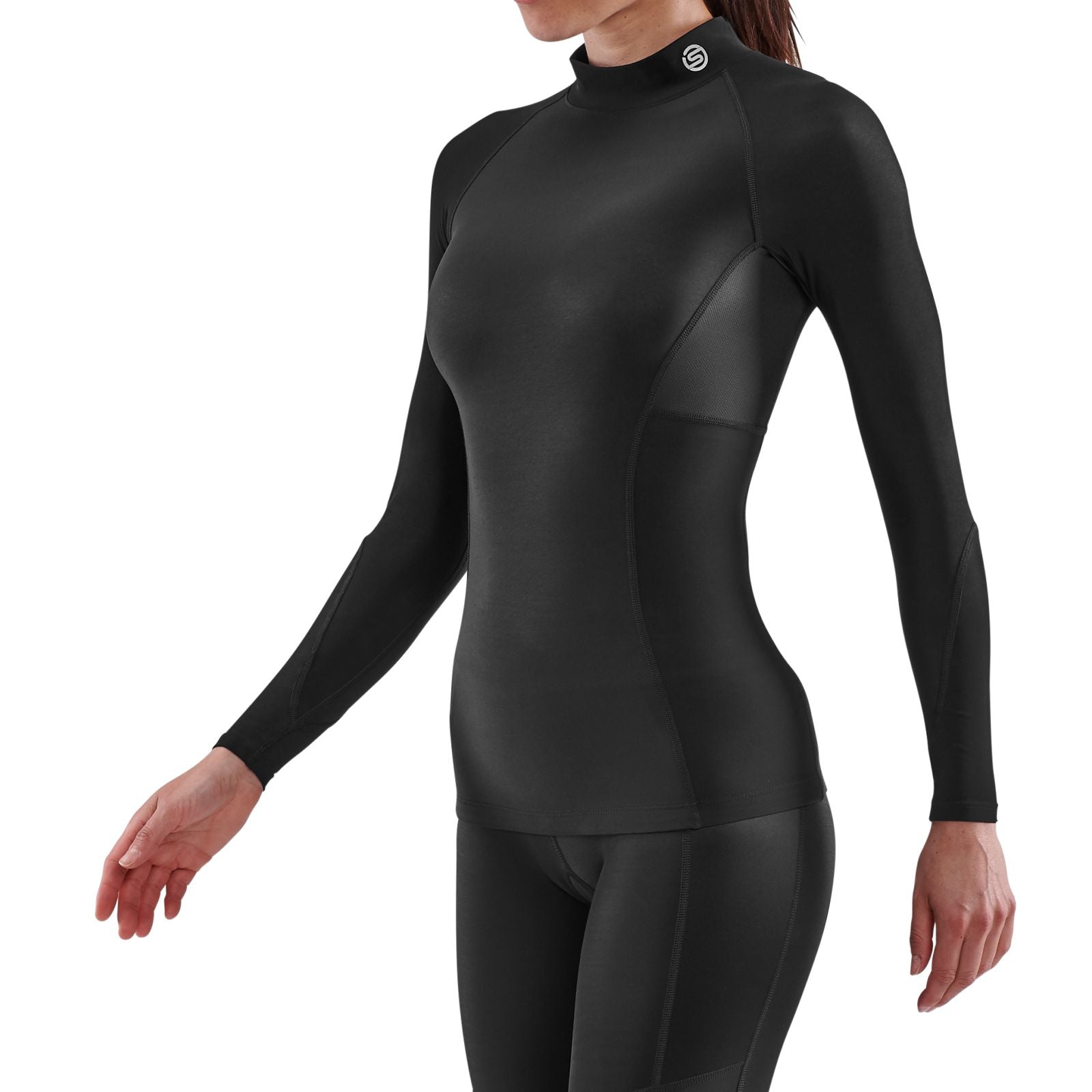 SKINS WOMEN'S (C) S-3 THERMAL LONG SLEEVE TOP - BLACK