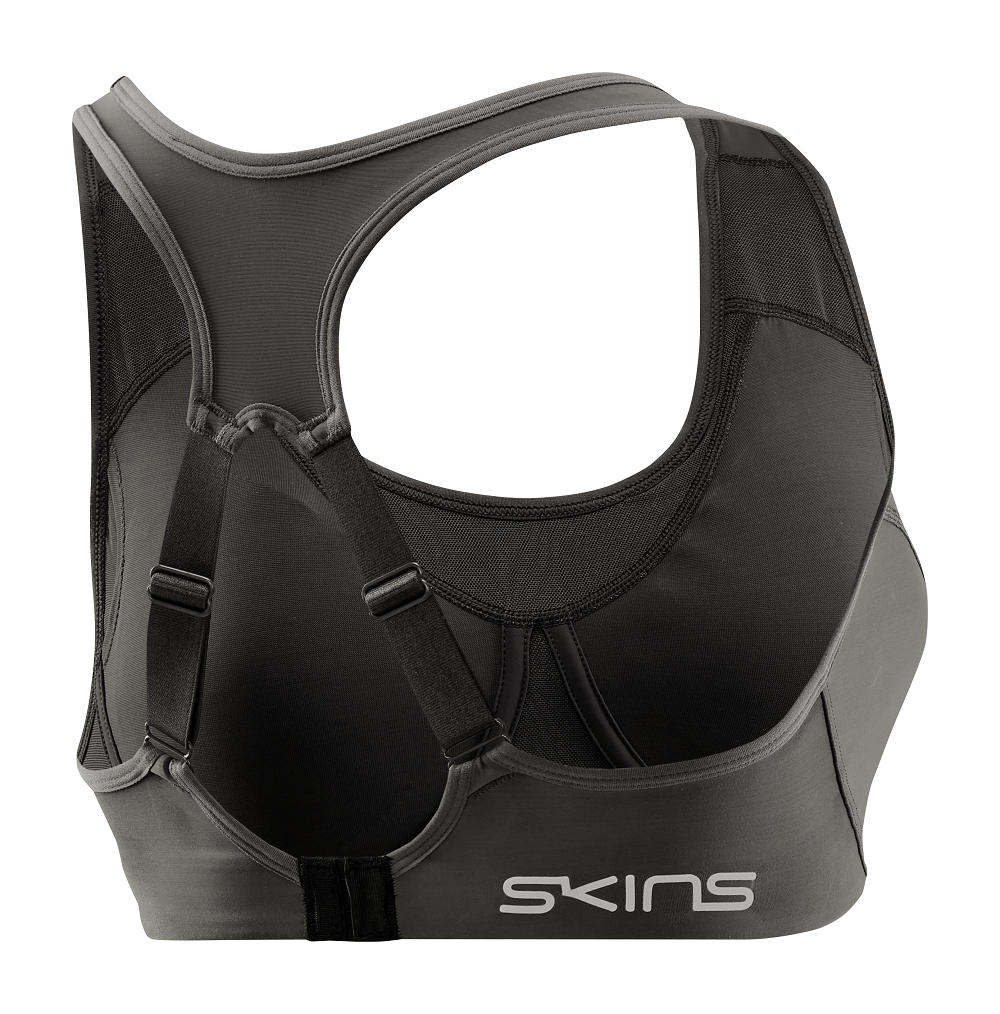 SKINS WOMEN'S ACTIVEWEAR HI-IMPACT BRA 3-SERIES - CHARCOAL