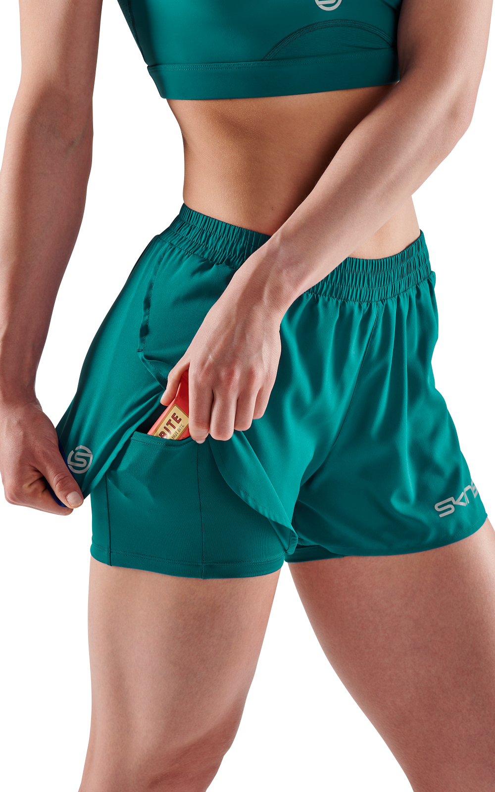 SKINS WOMEN'S ACTIVEWEAR X-FIT SHORTS 3-SERIES - LT TEAL
