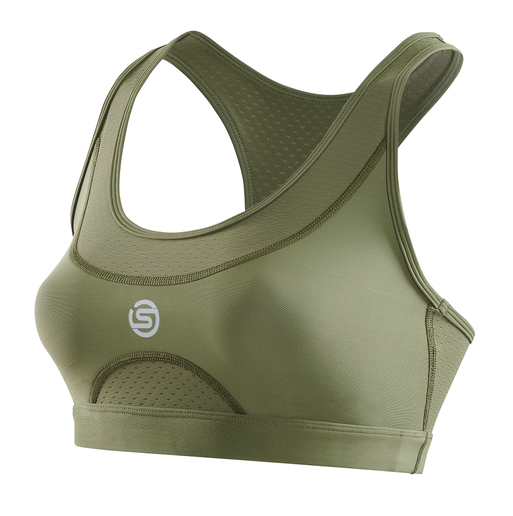 SKINS WOMEN'S ACTIVEWEAR ELITE BRA 3-SERIES - KHAKI