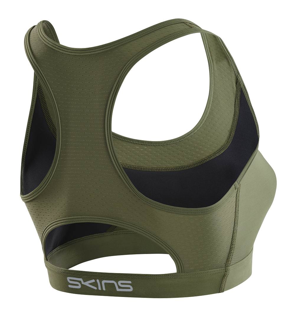 SKINS WOMEN'S ACTIVEWEAR ELITE BRA 3-SERIES - KHAKI