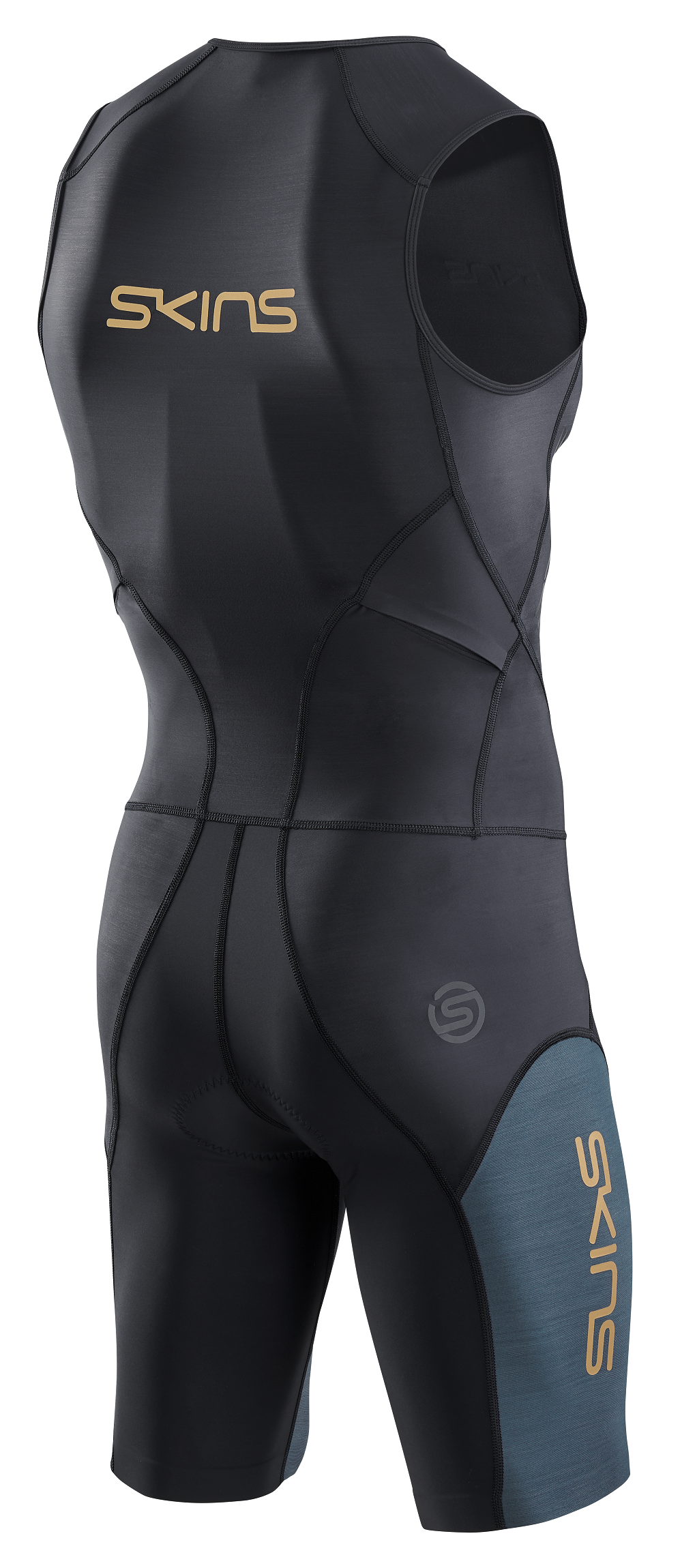 SKINS MEN'S TRI ELITE S/L TRI SUIT - BLACK/CARBON