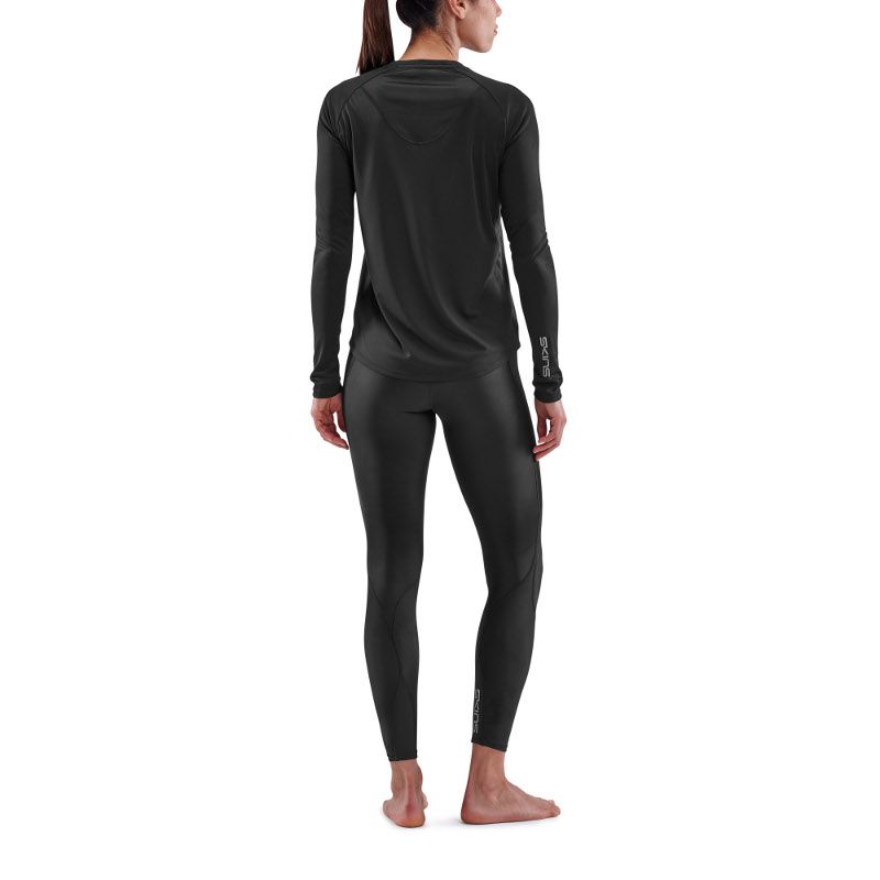 SKINS WOMEN'S ACTIVEWEAR LONG SLEEVE TOPS 3-SERIES - BLACK